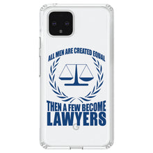 DistinctInk® Clear Shockproof Hybrid Case for Apple iPhone / Samsung Galaxy / Google Pixel - All Men Created Equal A Few Become Lawyers