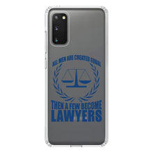 DistinctInk® Clear Shockproof Hybrid Case for Apple iPhone / Samsung Galaxy / Google Pixel - All Men Created Equal A Few Become Lawyers