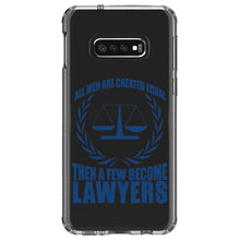 DistinctInk® Clear Shockproof Hybrid Case for Apple iPhone / Samsung Galaxy / Google Pixel - All Men Created Equal A Few Become Lawyers