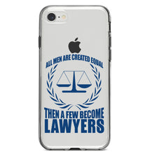 DistinctInk® Clear Shockproof Hybrid Case for Apple iPhone / Samsung Galaxy / Google Pixel - All Men Created Equal A Few Become Lawyers