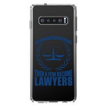 DistinctInk® Clear Shockproof Hybrid Case for Apple iPhone / Samsung Galaxy / Google Pixel - All Men Created Equal A Few Become Lawyers