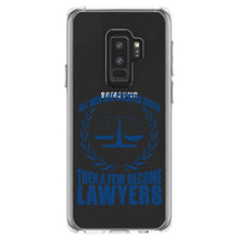 DistinctInk® Clear Shockproof Hybrid Case for Apple iPhone / Samsung Galaxy / Google Pixel - All Men Created Equal A Few Become Lawyers
