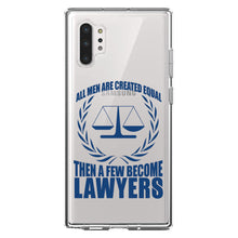 DistinctInk® Clear Shockproof Hybrid Case for Apple iPhone / Samsung Galaxy / Google Pixel - All Men Created Equal A Few Become Lawyers
