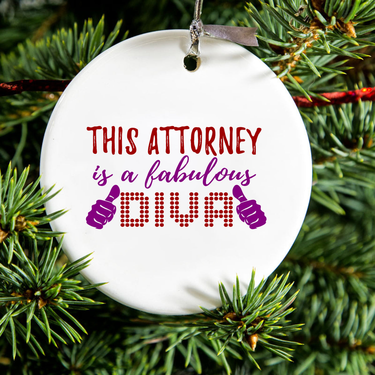 This Attorney is a Fabulous Diva Ceramic Ornament, view 2