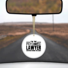 DistinctInk® Hanging Ceramic Christmas Tree Ornament with Gold String - Great Gift / Present - 2 3/4 inch Diameter - PsycHOTic Lawyer Everyone Warned You