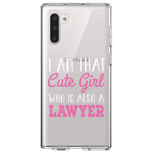 DistinctInk® Clear Shockproof Hybrid Case for Apple iPhone / Samsung Galaxy / Google Pixel - I Am That Cute Girl Who Is Also a Lawyer