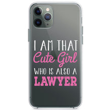 DistinctInk® Clear Shockproof Hybrid Case for Apple iPhone / Samsung Galaxy / Google Pixel - I Am That Cute Girl Who Is Also a Lawyer