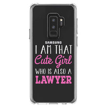 DistinctInk® Clear Shockproof Hybrid Case for Apple iPhone / Samsung Galaxy / Google Pixel - I Am That Cute Girl Who Is Also a Lawyer