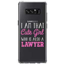 DistinctInk® Clear Shockproof Hybrid Case for Apple iPhone / Samsung Galaxy / Google Pixel - I Am That Cute Girl Who Is Also a Lawyer