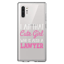 DistinctInk® Clear Shockproof Hybrid Case for Apple iPhone / Samsung Galaxy / Google Pixel - I Am That Cute Girl Who Is Also a Lawyer