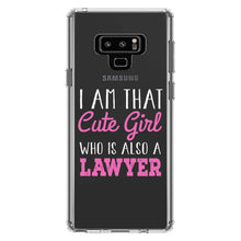 DistinctInk® Clear Shockproof Hybrid Case for Apple iPhone / Samsung Galaxy / Google Pixel - I Am That Cute Girl Who Is Also a Lawyer
