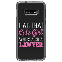 DistinctInk® Clear Shockproof Hybrid Case for Apple iPhone / Samsung Galaxy / Google Pixel - I Am That Cute Girl Who Is Also a Lawyer