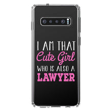 DistinctInk® Clear Shockproof Hybrid Case for Apple iPhone / Samsung Galaxy / Google Pixel - I Am That Cute Girl Who Is Also a Lawyer