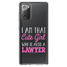 DistinctInk® Clear Shockproof Hybrid Case for Apple iPhone / Samsung Galaxy / Google Pixel - I Am That Cute Girl Who Is Also a Lawyer