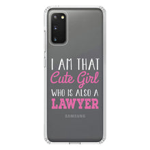 DistinctInk® Clear Shockproof Hybrid Case for Apple iPhone / Samsung Galaxy / Google Pixel - I Am That Cute Girl Who Is Also a Lawyer