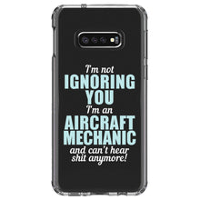 DistinctInk® Clear Shockproof Hybrid Case for Apple iPhone / Samsung Galaxy / Google Pixel - I'm Not Ignoring You Aircraft Mechanic Can't Hear