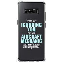 DistinctInk® Clear Shockproof Hybrid Case for Apple iPhone / Samsung Galaxy / Google Pixel - I'm Not Ignoring You Aircraft Mechanic Can't Hear
