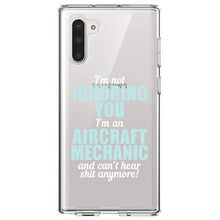 DistinctInk® Clear Shockproof Hybrid Case for Apple iPhone / Samsung Galaxy / Google Pixel - I'm Not Ignoring You Aircraft Mechanic Can't Hear