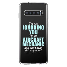 DistinctInk® Clear Shockproof Hybrid Case for Apple iPhone / Samsung Galaxy / Google Pixel - I'm Not Ignoring You Aircraft Mechanic Can't Hear