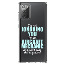 DistinctInk® Clear Shockproof Hybrid Case for Apple iPhone / Samsung Galaxy / Google Pixel - I'm Not Ignoring You Aircraft Mechanic Can't Hear