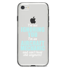 DistinctInk® Clear Shockproof Hybrid Case for Apple iPhone / Samsung Galaxy / Google Pixel - I'm Not Ignoring You Aircraft Mechanic Can't Hear