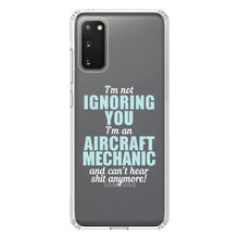 DistinctInk® Clear Shockproof Hybrid Case for Apple iPhone / Samsung Galaxy / Google Pixel - I'm Not Ignoring You Aircraft Mechanic Can't Hear
