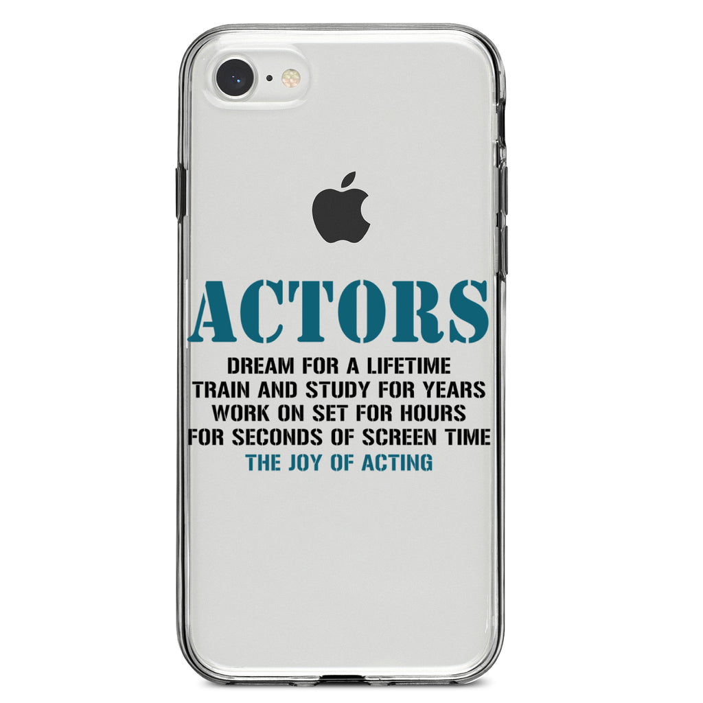 Actors Dream Train Study Work for Screen Time Clear Shockproof iPhone Case, view 5