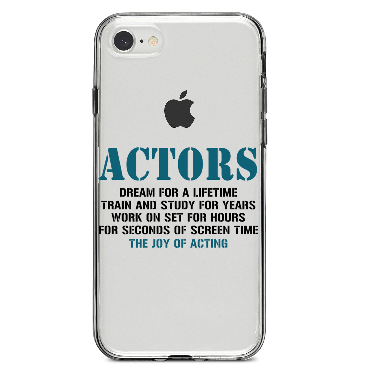 Actors Dream Train Study Work for Screen Time Clear Shockproof iPhone Case, view 5