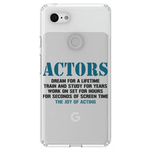 DistinctInk® Clear Shockproof Hybrid Case for Apple iPhone / Samsung Galaxy / Google Pixel - Actors Dream Train Study Work for Screen Time
