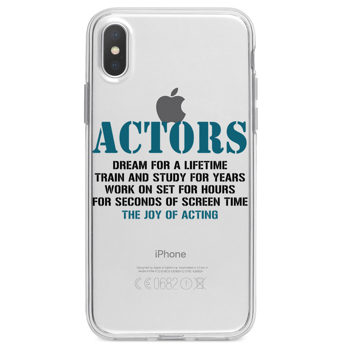 Actors Dream Train Study Work for Screen Time Clear Shockproof iPhone Case, view 2