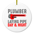 Laying Pipe Day & Night Ceramic Ornament