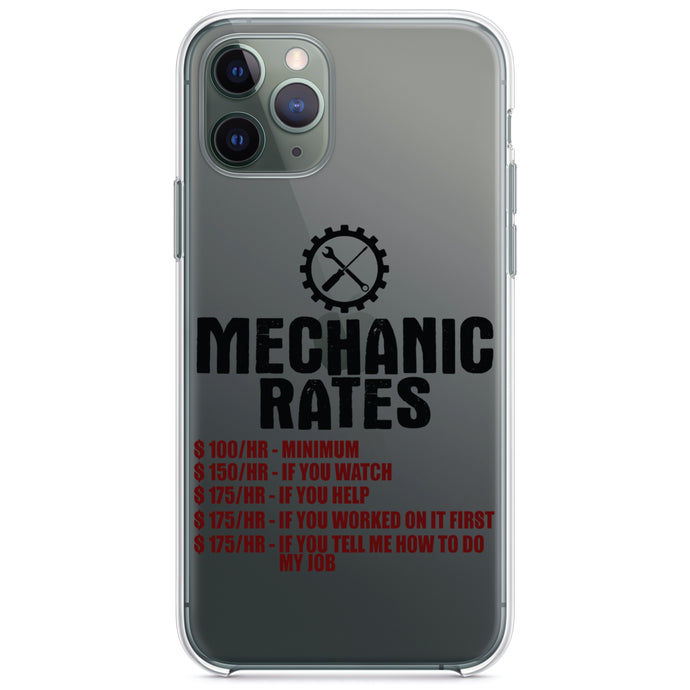DistinctInk® Clear Shockproof Hybrid Case for Apple iPhone / Samsung Galaxy / Google Pixel - Mechanic Rates More If You Watch Help
