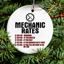 DistinctInk® Hanging Ceramic Christmas Tree Ornament with Gold String - Great Gift / Present - 2 3/4 inch Diameter - Mechanic Rates More If You Watch Help