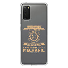 DistinctInk® Clear Shockproof Hybrid Case for Apple iPhone / Samsung Galaxy / Google Pixel - Never Said I Was Perfect I Am a Mechanic