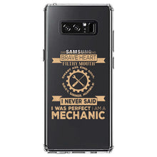 DistinctInk® Clear Shockproof Hybrid Case for Apple iPhone / Samsung Galaxy / Google Pixel - Never Said I Was Perfect I Am a Mechanic