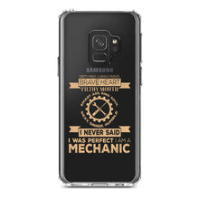 DistinctInk® Clear Shockproof Hybrid Case for Apple iPhone / Samsung Galaxy / Google Pixel - Never Said I Was Perfect I Am a Mechanic