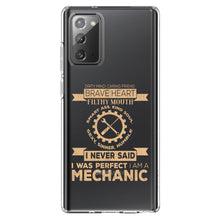 DistinctInk® Clear Shockproof Hybrid Case for Apple iPhone / Samsung Galaxy / Google Pixel - Never Said I Was Perfect I Am a Mechanic