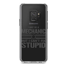 DistinctInk® Clear Shockproof Hybrid Case for Apple iPhone / Samsung Galaxy / Google Pixel - May Be a Mechanic But I Can't Fix Stupid