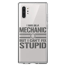 DistinctInk® Clear Shockproof Hybrid Case for Apple iPhone / Samsung Galaxy / Google Pixel - May Be a Mechanic But I Can't Fix Stupid