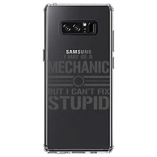 DistinctInk® Clear Shockproof Hybrid Case for Apple iPhone / Samsung Galaxy / Google Pixel - May Be a Mechanic But I Can't Fix Stupid