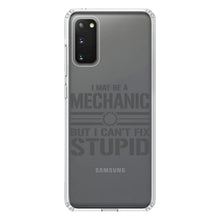 DistinctInk® Clear Shockproof Hybrid Case for Apple iPhone / Samsung Galaxy / Google Pixel - May Be a Mechanic But I Can't Fix Stupid