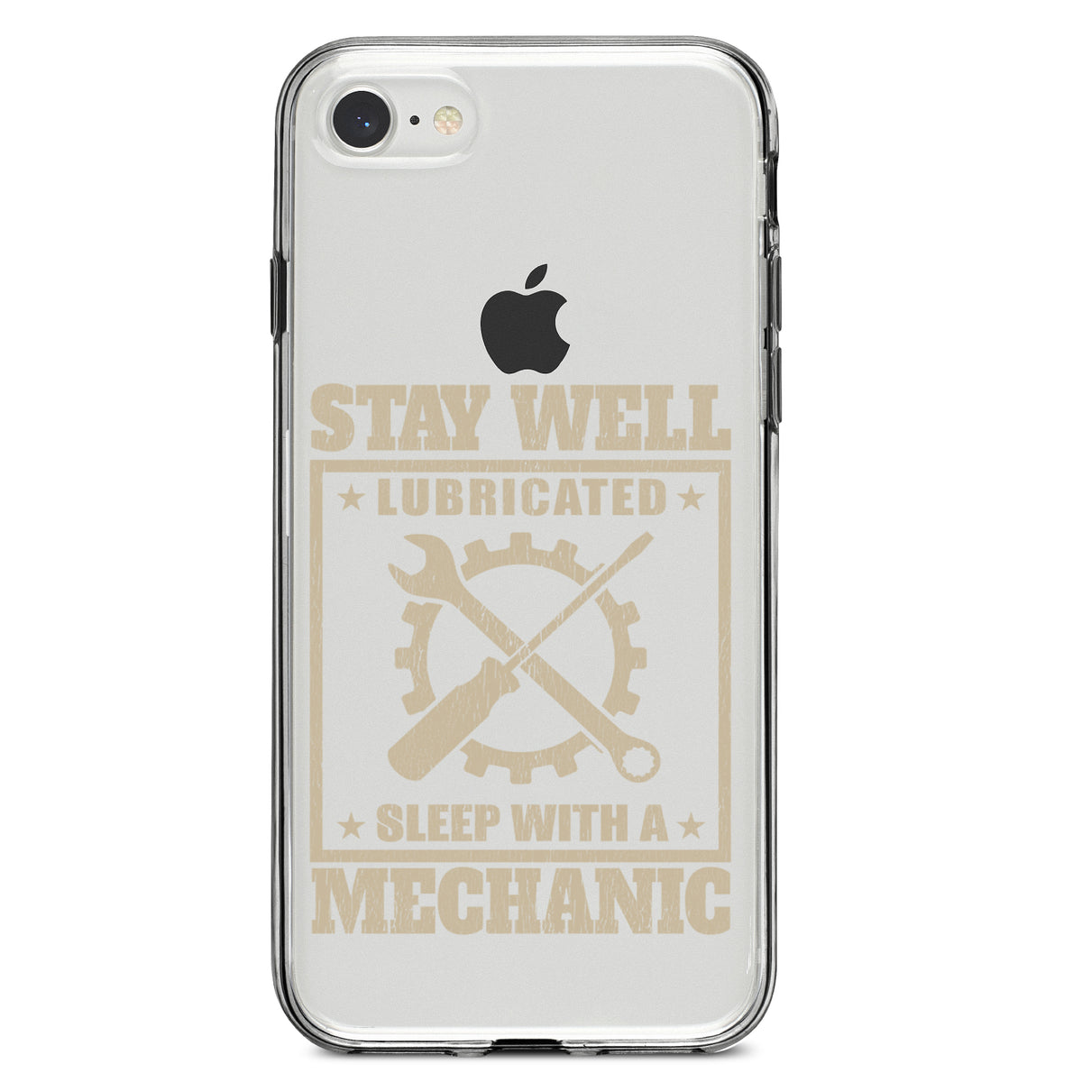 Stay Well Lubricated Sleep With a Mechanic Clear Shockproof iPhone Case, view 5