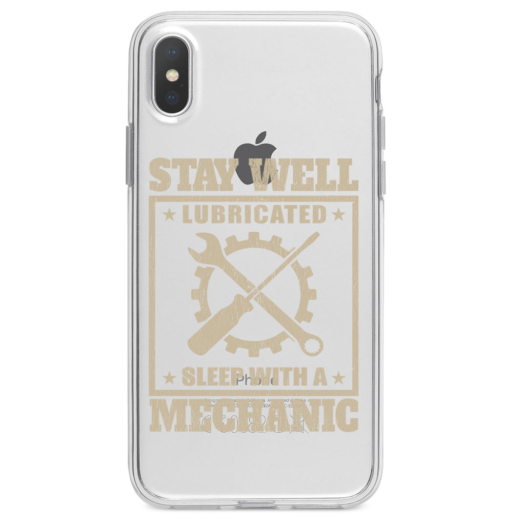 Stay Well Lubricated Sleep With a Mechanic Clear Shockproof iPhone Case, view 4