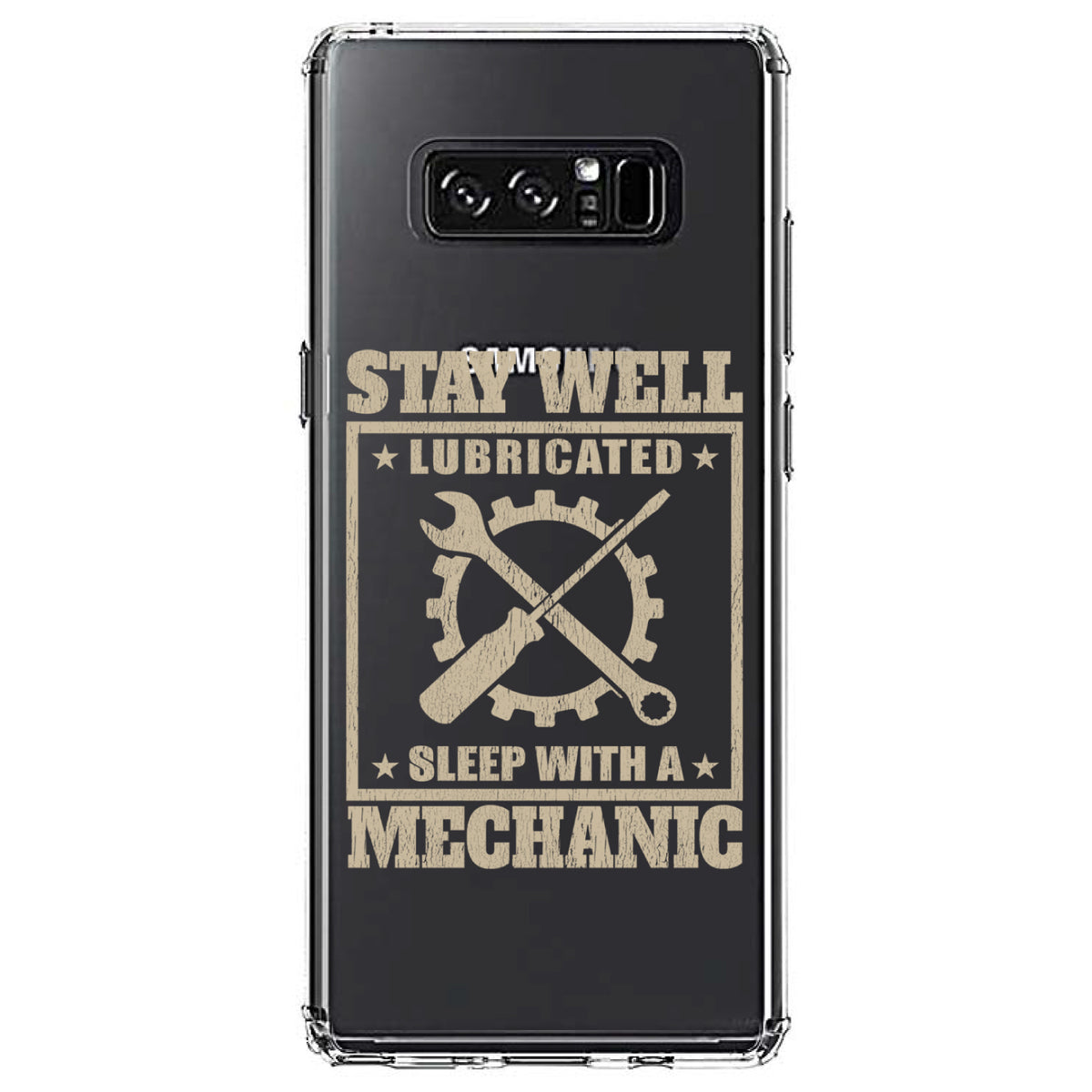 Stay Well Lubricated Sleep With a Mechanic Clear Shockproof iPhone Case, view 12
