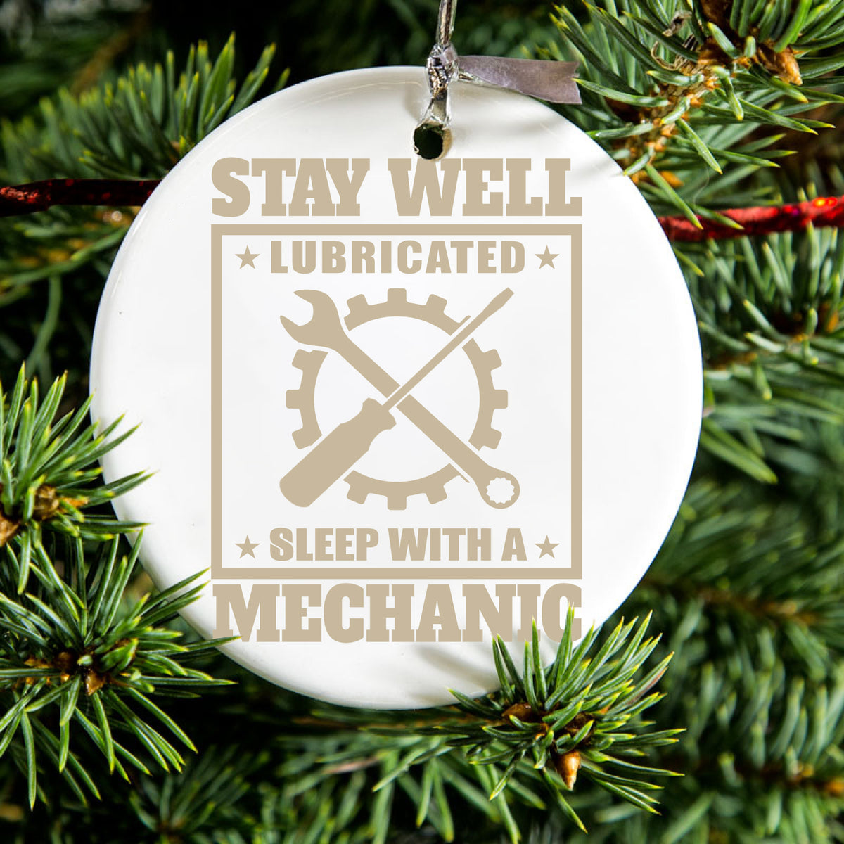 Stay Well Lubricated Sleep With a Mechanic Ceramic Ornament, view 2