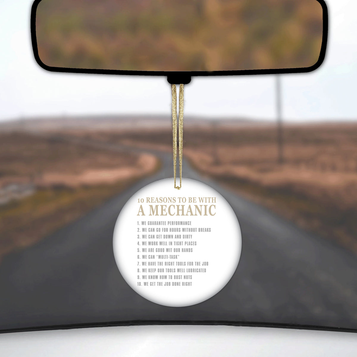 10 Reasons to Be With a Mechanic Ceramic Ornament, view 3