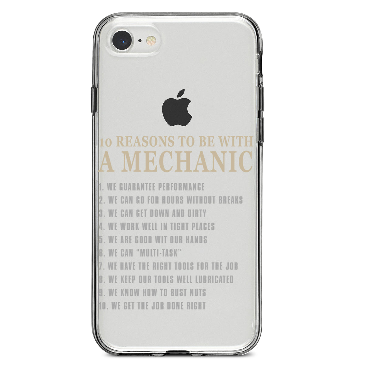 10 Reasons to Be With a Mechanic Clear Shockproof iPhone Case, view 5