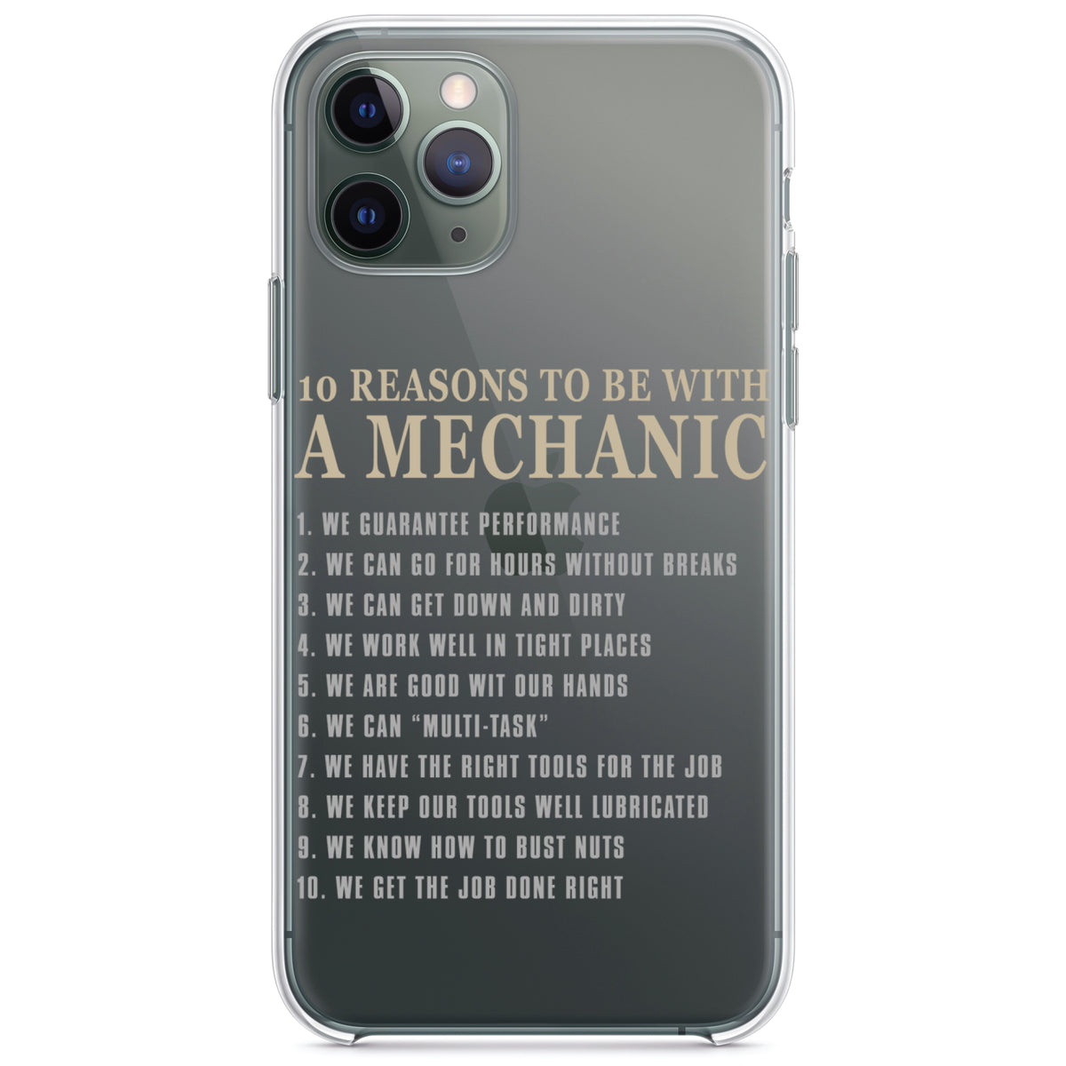 10 Reasons to Be With a Mechanic Clear Shockproof iPhone Case