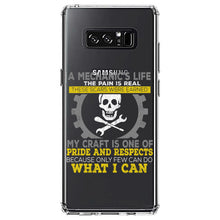 DistinctInk® Clear Shockproof Hybrid Case for Apple iPhone / Samsung Galaxy / Google Pixel - Mechanic's Life Pain Is Real Pride Respect