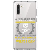 DistinctInk® Clear Shockproof Hybrid Case for Apple iPhone / Samsung Galaxy / Google Pixel - Mechanic's Life Pain Is Real Pride Respect